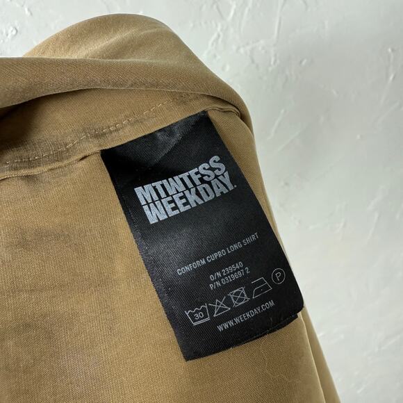 Weekday Women's Conform Cupro Long Shirt Small Button Long Sleeve Career B3-18 - Picture 7 of 8